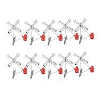 Llave cruzada universal para servicios públicos, 4 vías, 10 piezas, aleación de zinc, llave universal para gabinete, 3 formas, orificios redondos cuadrados, destornillador cruzado