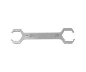 Llave de acero de doble función para desmontaje y limpieza del distribuidor de agua en instalaciones de calefacción de suelo radiante y trabajos de mantenimiento (34-38)
