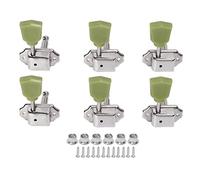 Llave de afinación de guitarra, fácil instalación 3L3R cuerda llave de afinación Metal plástico delicado 6 unidades para reemplazo (plata)
