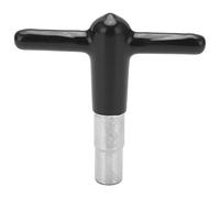 Llave de afinación de llave en forma de T para tambor con mango de silicona Cubierta protectora antideslizante Construcción de aleación Zine para bateristas y amantes de la música (Black)