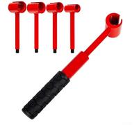 Llave de bisagra actualizada, 4 en 1 para multiherramienta de rosca roja en forma de bandera resistente para instalación de ajuste de puerta de armario