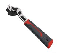 Llave de bloqueo automático de acero al cromo vanadio con mango ergonómico y dientes de tres lados para un agarre seguro en tuercas redondeadas, ideal para tareas industriales en el lugar de trabajo