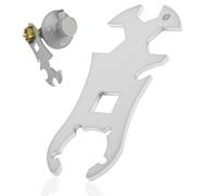 Llave de botella de gas de acero inoxidable, multifuncional, llave de acero inoxidable con abrebotellas integrado, llave de gas para exteriores para botellas de gas de 5/11 kg, para barbacoa, barco