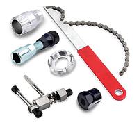 Llave de Cadena para Bicicleta con Extractor,Desmontar los Piñones del Cassette de Bicicleta,Herramienta de Extracción de Cassette de Bicicleta,Látigo de Cadena