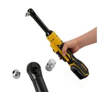 Llave de carraca con batería para Dewalt 18 V 20 V, 3/8 pulgadas sin escobillas, accionamiento eléctrico extendido de 16 cm de largo, llave de carraca con luz LED, 300 rpm, 80 Nm (sin batería)