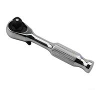 Llave de carraca de 1/4 pulgadas cromada para MINI de doble cabeza con sistema de engranajes de 72 dientes y acción reversible suave para tareas técnicas (A)