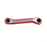 Llave de carraca de acero al carbono cromada con 4 tamaños (1/4", 3/8", 5/16", 3/16", 3/16", compacta, 14 cm), color rojo