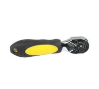 Llave de carraca de acero al cromo vanadio de 72 dientes con liberación rápida y mango antideslizante, doble cabeza de 1/4 3/8 1/2 pulgadas para reparación de automóviles y taller (amarillo)