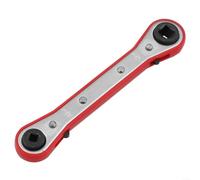 Llave de carraca de reparación de doble cabezal para mantenimiento de aire acondicionado, 4 tamaños (1/4", 3/8", 3/16", 5/16", accionamiento cuadrado, cromado, 1 unidad(A)