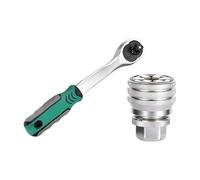 Llave de carraca ergonómica ajustable de 10 a 19 mm, 72 dientes, agarre mejorado, 3/8 pulgadas, para uso doméstico y automotriz