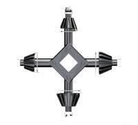 Llave de carraca multifunción 4 en 1, accesorio de herramienta eléctrica de aleación de acero para un ajuste rápido, negro (trompeta pequeña)