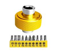 Llave de carraca profesional en miniatura de acero al carbono, cabeza amarilla intercambiable, agarre ergonómico para artesanos, cambios rápidos, broca de destornillador