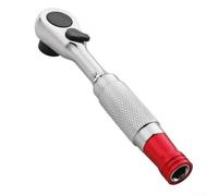 Llave de carraca rápida compacta de 1/4 pulgadas de doble extremo diseñada para espacios estrechos con rotación de cinco grados y acabado cromado resistente a la corrosión para mecánicos profesionales