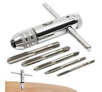 Llave de carraca reversible con mango en T con 5 piezas M3 M8 rosca de máquina grifo métrico | Llave de carraca fácil de usar