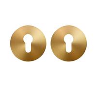 Llave de cerradura puerta latón, placas escudo, giro pulgar a rayas moleteadas for interior, habitación, baño, 2 uds Para Muebles Y Armarios(Type 1)