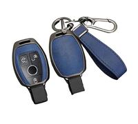 Llave de Coche Funda Cuero Y Metal Llave Coche Carcasa 2 Y 3 Botones Para A B C E GL S Para GLA Para GLK Para CLS Class W204 W205 W212 W463 W176 Funda Llaves Coche(Blanc)