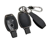 Llave de Coche Funda Cuero Y Metal Llave Coche Carcasa 2 Y 3 Botones Para A B C E GL S Para GLA Para GLK Para CLS Class W204 W205 W212 W463 W176 Funda Llaves Coche(1 UK)