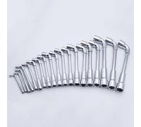 Llave de codo de perforación tipo L, manga hexagonal exterior HCS cromada de alta dureza para quitar tornillos y tuercas de fijación de 6-13 mm