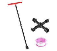 Llave de conmutación multifunción 4 en 1 para electricista y fontanero, cuadrada para tren de purga de radiador, mango en T, llave de fontanería