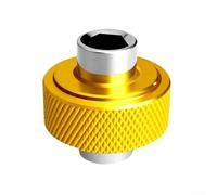 Llave de destornillador corta con unidad de 14 pulgadas para reparación y mantenimiento, mango de aleación de aluminio resistente, adecuada para adaptador de unidad de 1/4 pulgadas (amarillo)