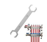 Llave de Doble Abierta Llave Para Colector De Tubos De Suelo Radiantes | Llave Tuberías Calefacción Para Fontanería Hogar Garaje HVAC Construcción Técnicos 28-30