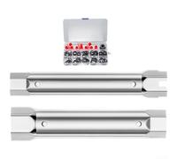 Llave de doble cabeza, llave hexagonal, llave ajustable para reparación de grifos, kit de herramientas de aleación de acero con alcance extendido para fontanería de cocina y baño, paquete de 2 (A)