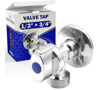 Llave de Escuadra 1/2" x 3/4" en Latón Cromado para Suministro de Agua a Lavadora Lavavajillas Lavabo Inodoro - Garantía de 10 Años - MONTERAL