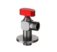 Llave De Escuadra Grifo de baño esquina cromado con Control agua, válvula ángulo latón, 1/2x1/2 para Fregadero(1pcs gray red)