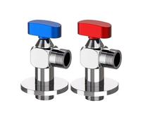 Llave De Escuadra Grifo de baño esquina cromado con Control agua, válvula ángulo latón, 1/2x1/2 para Fregadero(Chrome pair)