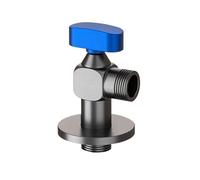 Llave De Escuadra Grifo de baño esquina cromado con Control agua, válvula ángulo latón, 1/2x1/2 para Fregadero(1pcs gray blue)