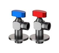 Llave De Escuadra Grifo de baño esquina cromado con Control agua, válvula ángulo latón, 1/2x1/2 para Fregadero(2pcs gray)