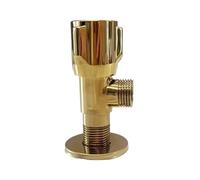 Llave De Escuadra Soporte de pared latón con válvula ángulo dorado for inodoro, parada Universal, triángulo agua cromado for grifo para Fregadero(Gold)