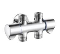 Llave De Escuadra Válvula De Ángulo G1/2 En T De Latón De Cuatro Vías Para Lavavajillas Lavadora Grifo Desviador Una Entrada Y Cuatro Salidas