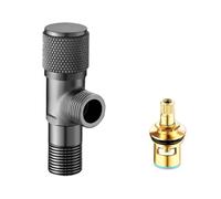 Llave De Escuadra Válvula de ángulo latón, entrada, salida baño, G1/2, lavabo, fregadero, desviador, cocina, grifos parada agua para Fregadero(Grey Valve)