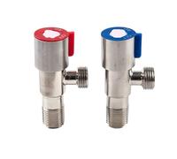 Llave De Escuadra Válvulas de parada en ángulo, interruptor apagado, válvula agua G1/2 for baño, lavabo, grifo para Fregadero(Red)