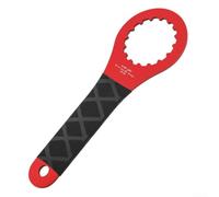 Llave de extracción de pedalier hueco para bicicleta, herramienta de eje BB de aleación de aluminio con mango de goma antideslizante, compatible con BB49-16/BB52-16/BB46-24/BSA30-12, negro/rojo