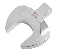 Llave de extremo abierto de 8 a 32 mm con ranura de inserción de 9 x 12 mm, llave dinamométrica de acero al cromo vanadio para reparación de automóviles y espacios reducidos, acabado plateado (22 mm)