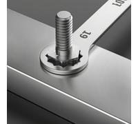 Llave de extremo abierto de perfil ultra bajo de 3 mm para trabajos de fijación intrincados, llave de doble propósito con apertura de mandíbula de 4 mm a 32 mm, acero para uso en taller y campo (19 mm