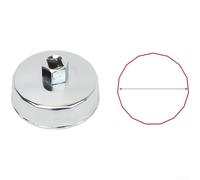 Llave de filtro de aceite de tapa final con diseño reforzado y unidad cuadrada de 1/2 pulgada para uso manual automático, adecuada para múltiples modelos de vehículos (76-75 mm/15P)