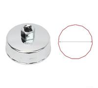 Llave de filtro de aceite de vehículo con accionamiento de 1/2 pulgada compatible con múltiples modelos, material de acero con diseño reforzado para una transmisión segura de par (74-73 mm/15P)