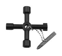 Llave de fontanero - Llave dinamométrica multifuncional de 7,2 x 7,2 cm, herramienta cruzada para electricista, herramienta de válvula de gabinete, llave de medidor de ascensor, llave universal de