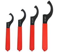 Llave de gancho C de 4 piezas, llave de gancho con llave de 38 - 42 mm, juego de llaves de tornillo ajustables, herramientas de ajuste con mango antideslizante
