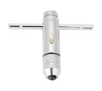 Llave de grifo con mango en T de trinquete, soporte de mango de barra en T ajustable de alta dureza Llave de trinquete Diseño moleteado Kit de herramientas de roscado manual para (en profundidad)