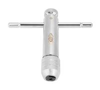 Llave de grifo con mango en T de trinquete, soporte de mango de barra en T ajustable de alta dureza Llave de trinquete Diseño moleteado Kit de herramientas de roscado manual para (M5-M12)
