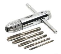 Llave de grifo manual con trinquete avanzado y mango desmontable para un roscado preciso y controlado hacia adelante y hacia atrás (largo)