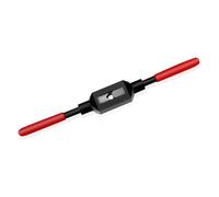 Llave de grifo manual de agarre rojo, mandril ajustable, herramienta de acero para roscas precisas, proyectos DIYER para trabajo de metal