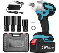 Llave de Impacto,320Nm Atornillador Impacto 21V con 2,0 Ah batería,4pcs Vasos de Impacto Profundo (17/19 /21/22 mm) Se Utilizan para Cambiar Neumáticos,Instalar/Quitar Tornillos