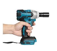 Llave de impacto con batería de 18 V, llave de impacto sin pinzas con luces LED para el chasis, neumáticos de coche y montaje de coche, seis fundas a juego, par de tracción aprox. 320 Nm, velocidad