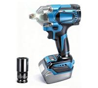Llave de impacto con batería sin escobillas, 700 Nm, con accionamiento de 1/2 pulgadas, luz LED, compatible con batería de litio Makita de 18 V, atornillador de impacto giratorio para cambio de