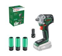Bosch llave de impacto a batería UniversalImpactDrive 18V-350 (apriete potente y fijación en la obra; par de apriete máx.: 350 Nm; adaptador hexagonal; set de tuercas; sin batería)